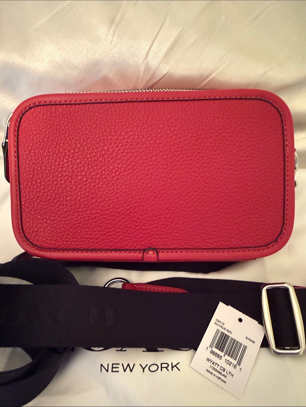 ❤️🖤Coach NWT True Red Pebble Leather Wyatt Crossbody Bag with Silver Hardware - Picture 3 of 8